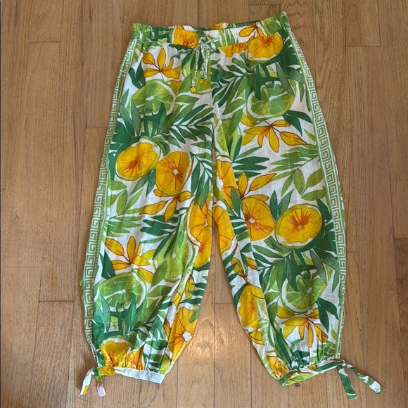 C&C Linen Pants floral women’s size medium - Picture 1 of 11